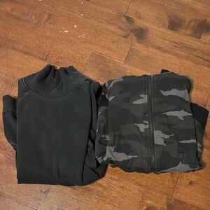 Athleta sweat shirt bundle Black Sweatshirt and Camouflage Jacket
